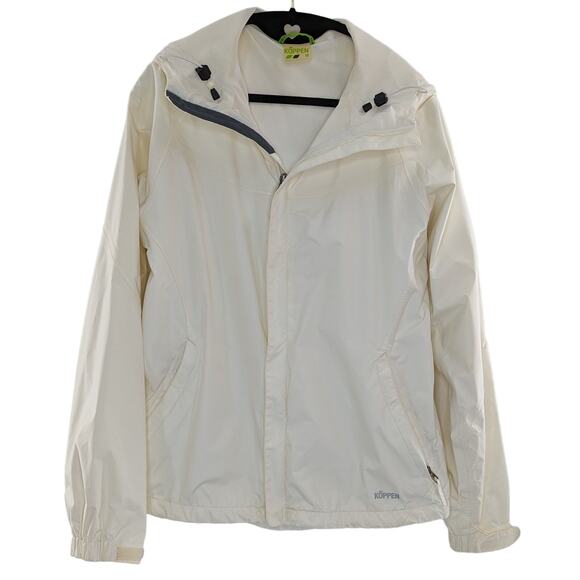 Koppen Spring White Jacket Windbreaker Coat Size Medium - Picture 11 of 11